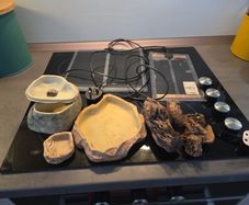 Reptile / Terrarium Bundle  Heat Mats, Hides, Bowls & Wood