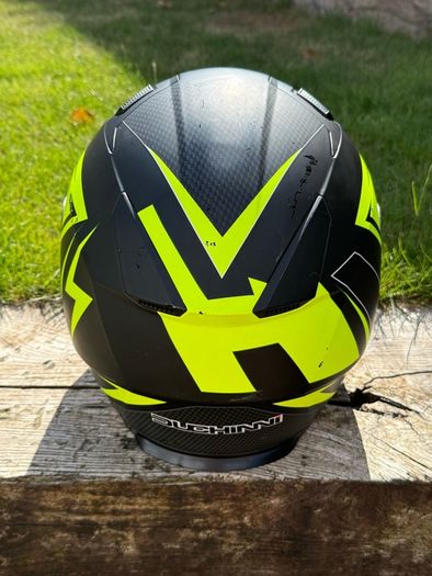 Duchinni D705 Syncro Full Face Motorcycle Helmet - Black/Neon Yellow L