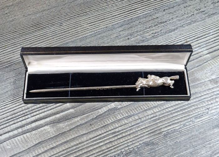 Irish Solid Silver Horse & Jockey Letter Opener