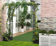 Metal Garden Trellis Arch with Durable Steel Tubing & Elegant
