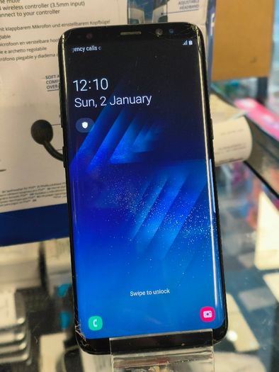 Samsung Galaxy S8 64GB Locked to Vodafone Network Black, Front and Back Has Cracks