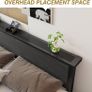 King Size Bed Frame with Wooden Storage Headboard, Metal Bed Frame King Size Bed Base/Mattress Foundation, Enhanced Support Noise Free, Black Image 6