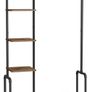 Coat Stand portable Wood Effect,  lockable wheels Vintage Dark Brown Image 5
