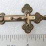 Antique Crucifix Reliquary Pendant Brass and Mother of Pearl Crucifix Pendant Image 8