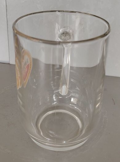 Vintage Amstel Bier Pint Tankard Glass 20oz - ARC France 1980s Flat Top D-Handle (23cm)