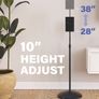 Adjustable Height Speaker Stand - Extends 28" to 38" - Holds Satellite & Small Bookshelf Speakers (i.e. Bose, Harmon Kardon, Polk, JBL, KEF, Klipsch, Sony and Others) - Set of 2 Image 8