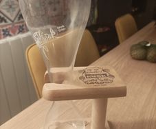 Kwak Belgian beer glass and wooden stand