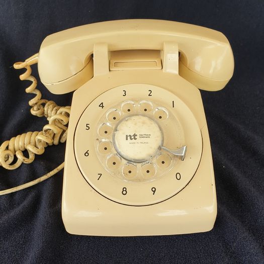 1980s cream rotary telephone PROP vintage