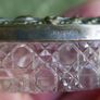 Antique Edwardian Glass Trinket Dish Silver Plate Embossed Lid Image 3