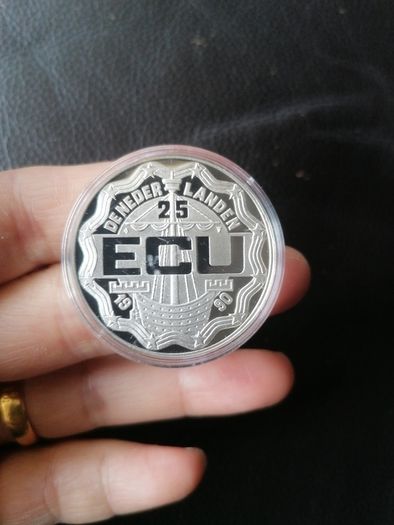 1990 Netherlands Silver Proof 25 ECU Coin