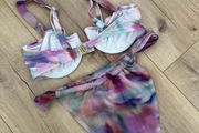 Asos marble print bikini size 10