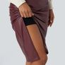 Halara Wine High Waisted Tummy Control 2-in- Faux Leather Skirt Image 4
