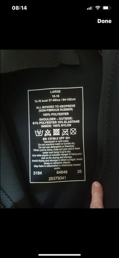 Womens wetsuit size 12