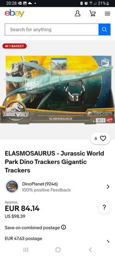 ELASMOSAURUS - Jurassic World Park Dino Trackers Gigantic Trackers