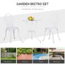3PCs Garden Table Set Bistro Set Round Table with Umbrella Hole and 2 Chairs for Outdoor Indoor Patio Balcony Aluminium Image 6