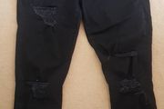 Topshop ladies black ripped effect jeans w30l30