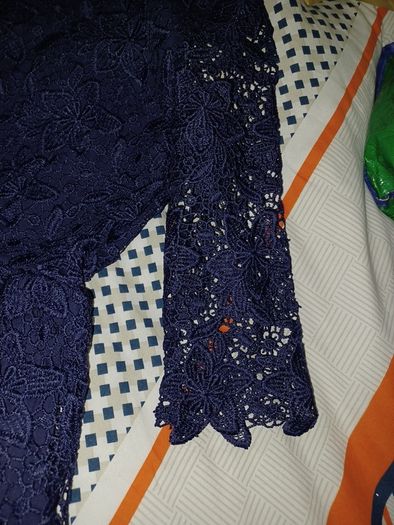 Girls Navy lace dress