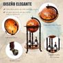 Wooden Globe Bar on Wheels, Bar Trolley, Home Bar, Wine Rack 45 x 45 x 88 cm Image 8