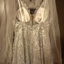 Stunning silver low back formal dress with lace & glitter detail Image 2