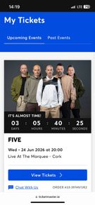 Five ticket for Marquee, Cork