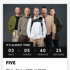 Five ticket for Marquee, Cork