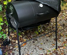 Barrel Charcoal BBQ Grill Smoker Black with cover