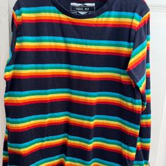 Next navy rainbow stripe top