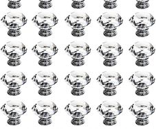 25Pcs Crystal Door Knob, 30MM Diamond Drawer Knobs Crystal Door Handles Diamond Pulls for Home Kitchen Office Chest Cabinet Drawer