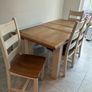 Solid Farmhouse Dining Table, 4 Chairs & Bench Image 4