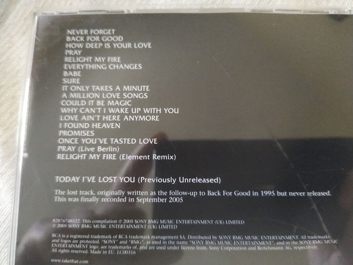 Take That - Never Forget The Ultimate Collection Cd