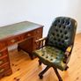 Vintage Genuine Green leather Chesterfield Mountbatton Captain Chair Image 5