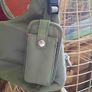 Ted Baker Nylon Shoulder Bag, Olive Green with Pink Details Image 2