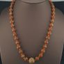 Vintage Venetian Style Orange Floral Glass With pumtek pyu Pendant Necklace Image 3