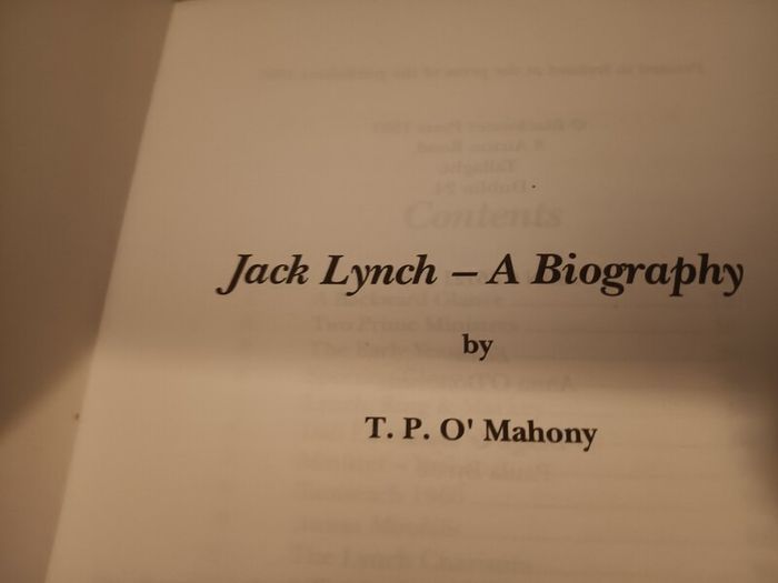 Jack Lynch A Biography Book For Sale Here
