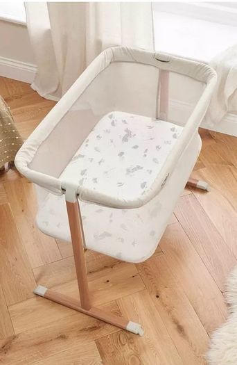 ZiZee Breathable Rocking Crib - Scandinavian Walnut/Ecru