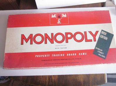 Vintage Monopoly Irish Edition Gameboard
