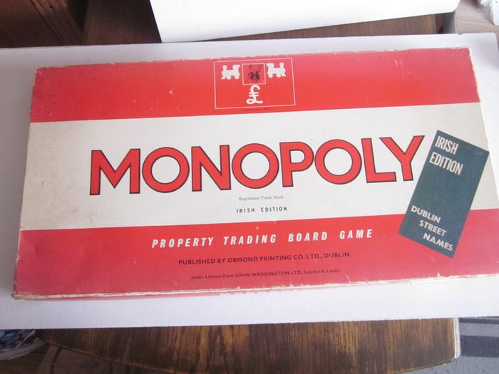 Vintage Monopoly Irish Edition Gameboard
