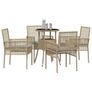 Garden Dining Set 5 pcs Grey Poly rattan Image 3