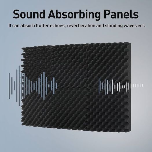 FREE EXPRESS SHIPPING Sound Proofing Panels 24 Pack Egg Crate Acoustic Foam 12 x 12 x 1.18 Inches High Density Acoustic Foam Panels Flame Retardant Sound Absorbing Panels Studio Treatment