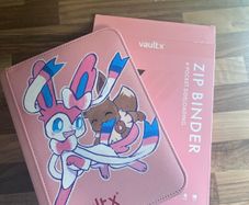 Vaultx Pokemon binder 4 pocket sylveon eevee pink binder