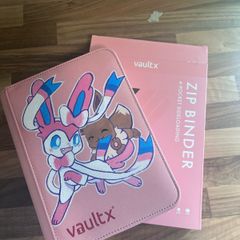 Vaultx Pokemon binder 4 pocket sylveon eevee pink binder