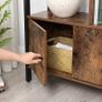 Bookcase, Bookcase with 4 Open Shelves, Spacious Living Room Cabinet, Kitchen, Office, Sturdy Steel Frame, Industrial Design, Vintage Brown/Black Image 4