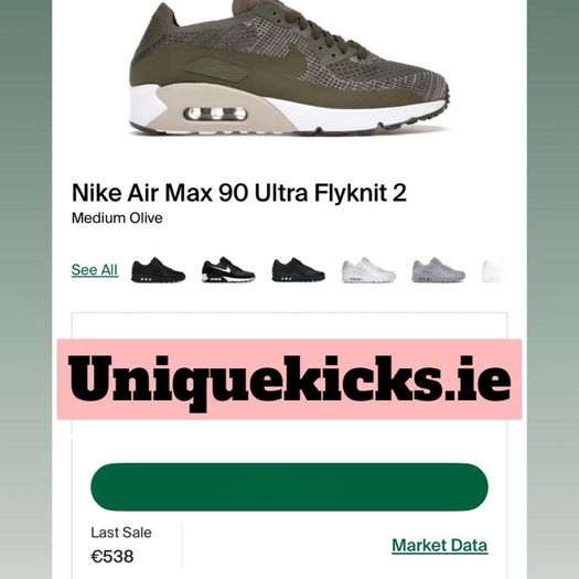 Premium Nike Air Max 90 Flyknit Olive
