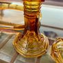 Bohemian Czech Art Deco Amber Glass Vanity Set Image 10