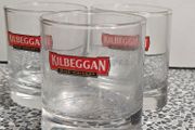 Set of 3 oval heavy Kilbeggan Irish Whiskey Tumblers