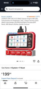 LAUNCH CRP123x OBD2 Scanner, Oil/EPB/SAS/TPMS/BMS/Throttle/DPF Reset,Injector Coding, ABS SRS Transmission Engine Code Reader, Lifetime Free Update, Auto VIN