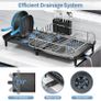 Brand New Urackify Dish Drainer, Expandable Dish Rack, Foldable Dish Drainer with Removable Cutlery Image 5