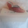 Vintage 1999 Coral Rhinestone 1920s  Shoe. Image 6
