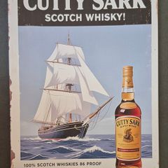 Vintage Style  Metal Sign. Cutty sark whisky advertisement.