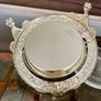 Vintage Silver Colour Roll Top Butter Dish with Glass Insert or Ornate Caviar Server Image 8